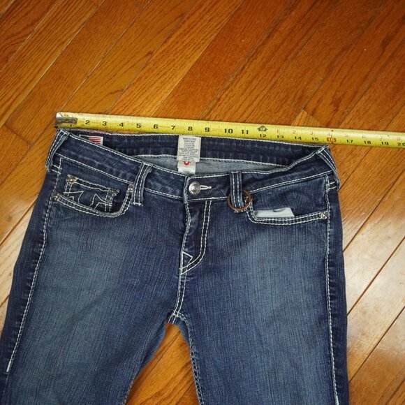 True Religion Jeans Womens 30 Blue Stella Skinny Stretch Made USA Designer Denim - Picture 9 of 14